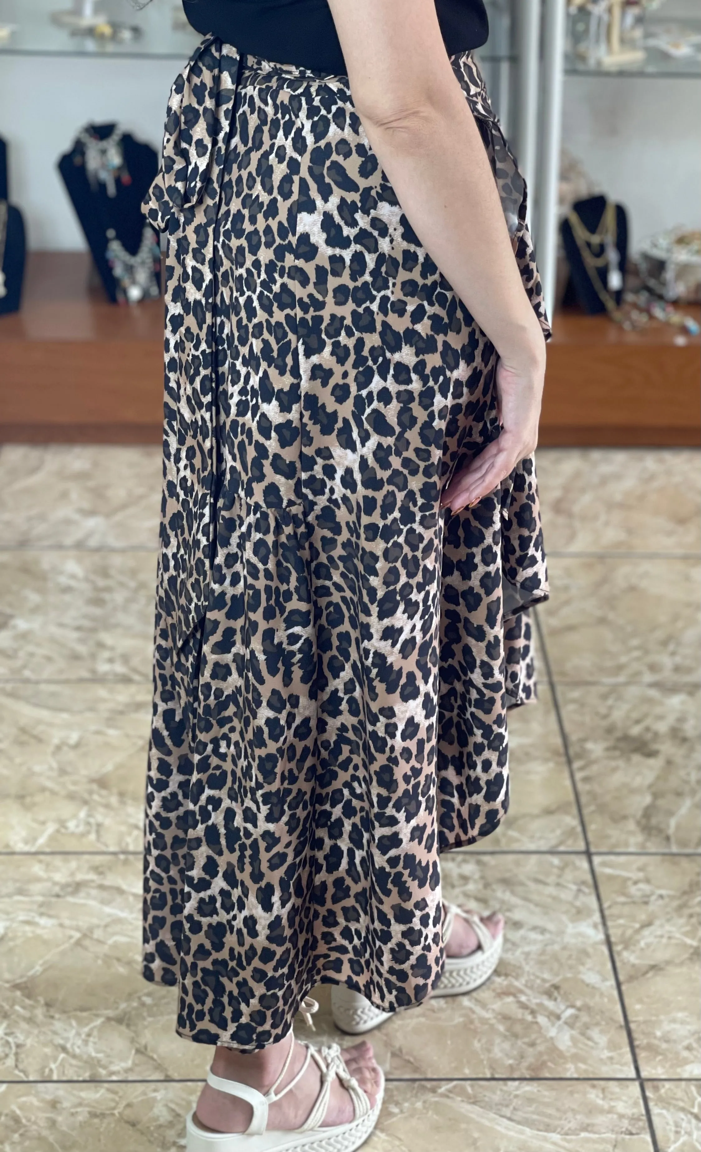 Wrap Around Leopard Skirt